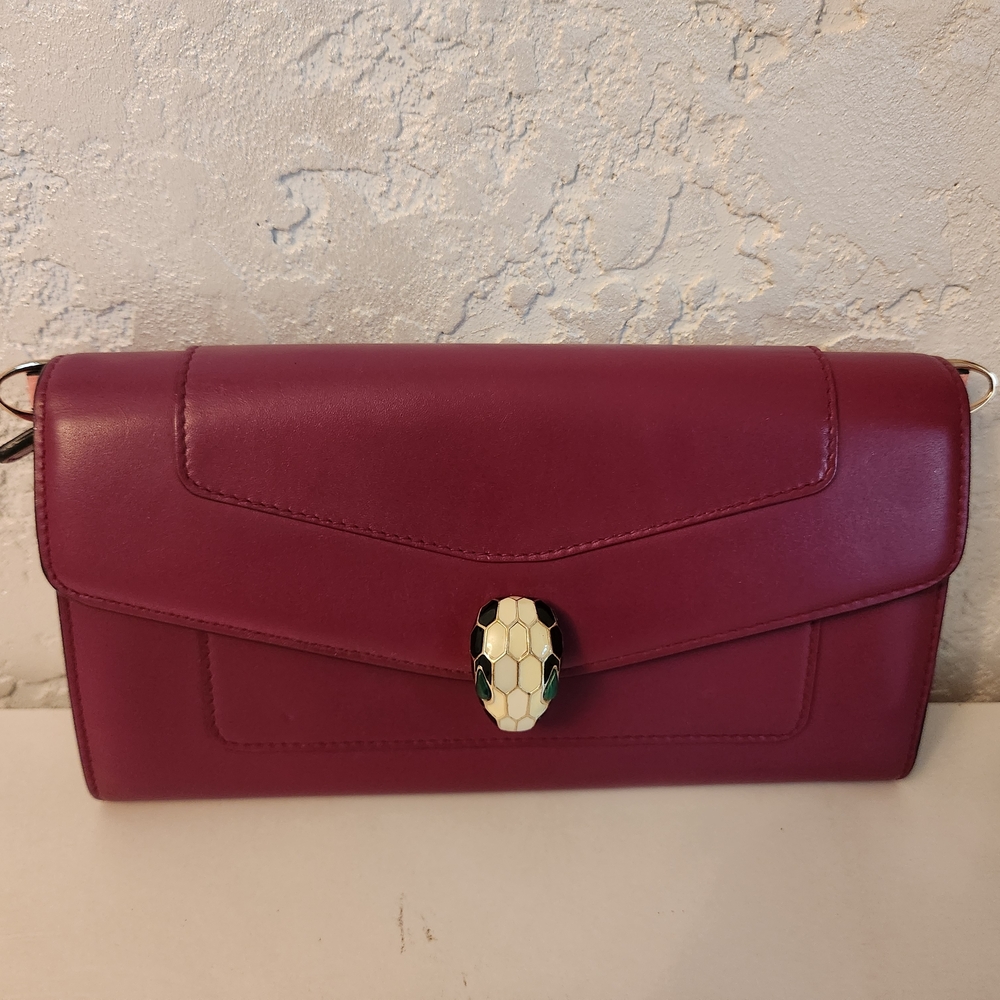 Bulgari Magenta Shoulder Bag with Iconic Clasp